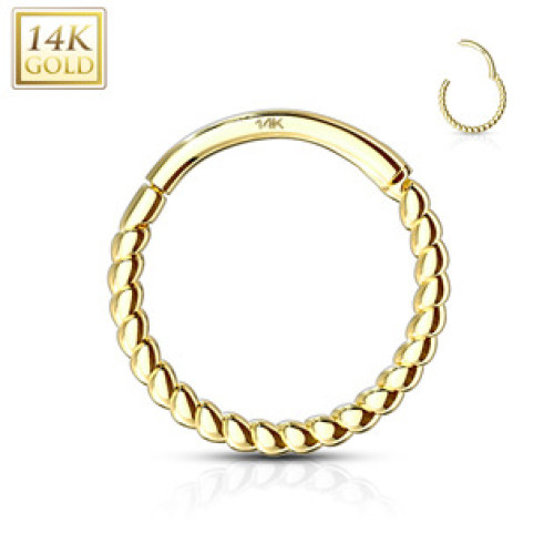 Zlatý piercing - segment kruh, 1,2 x 8 mm, Au 585/1000 Zlatý piercing - segment kruh, 1,2 x 8 mm, Au 585/1000