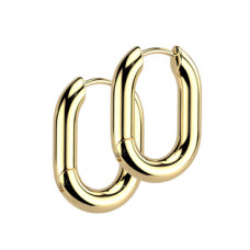 Zlacené ocelové náušnice oválky
