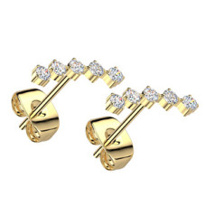 Zlacené ocelové náušnice se zirkony