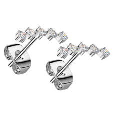 Ocelové náušnice se zirkony