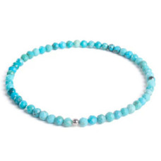 Minerální náramek přírodní Tyrkys a stříbro AG925