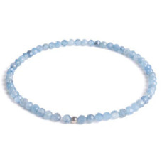 Minerální náramek přírodní Avamarín a stříbro AG925