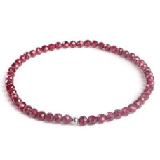 Minerální náramek přírodní Granát a stříbro AG925