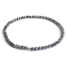 Minerální náramek přírodní Hematit a stříbro AG925