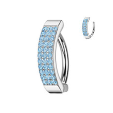 Piercing do pupíku se štítem s tyrkysovými zirkony