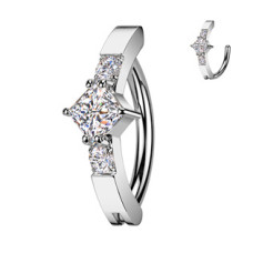 Piercing do pupíku se čtvercovým zirkonem