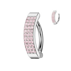 Piercing do pupíku se štítem s růžovými zirkony