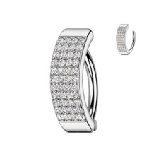 Piercing do pupíku štít se zirkony