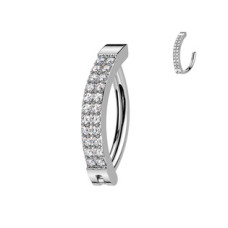 Piercing do pupíku se štítem a zirkony