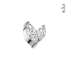 Náhradní ozdoba k dermálu / labretě TITAN, závit 1,2 mm, čirá barva