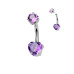 Piercing do pupíku srdíčko - TITAN, Amethyst