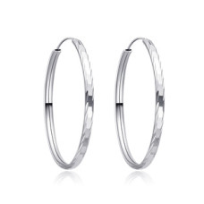 Stříbrné náušnice kruhy 35 mm