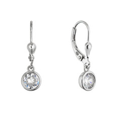 Stříbrné náušnice se zavěšeným zirkonem
