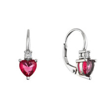 Stříbrné visací náušnice srdíčka