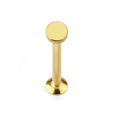 Zlatý piercing do brady - labreta 1,2 x 6 mm, kolečko 4 mm