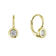 Pozlacené stříbrné náušnice se zirkonem