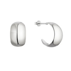 Stříbrné náušnice lesklé půlkruhy