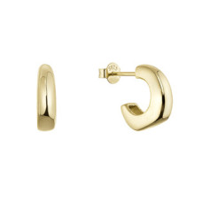 Pozlacené stříbrné náušnice hranaté kruhy