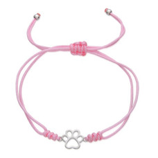 Dětský textilní náramek se stříbrnou tlapičkou