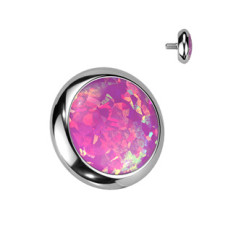 Náhradní kamínek TITAN, závit 1,2 mm, růžový opál 4 mm