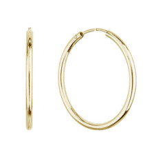 Pozlacené stříbrné náušnice kruhy 30mm