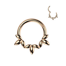 Zlacený ocelový kruh - helix / cartilage / septum piercing