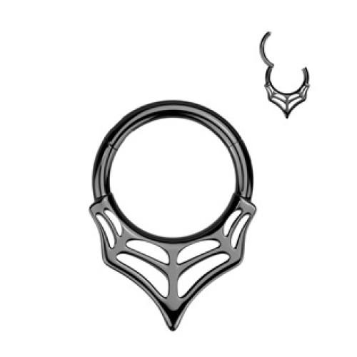 Černý ocelový kruh - helix / cartilage / septum piercing Černý ocelový kruh - helix / cartilage / septum piercing
