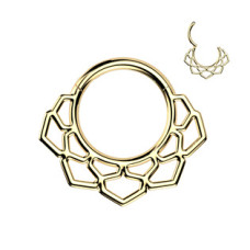 Zlacený ocelový kruh - helix / cartilage / septum piercing