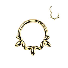 Zlacený ocelový kruh - helix / cartilage / septum piercing