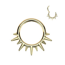 Zlacený ocelový kruh - helix / cartilage / septum piercing