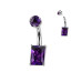 Piercing do pupíku obdélník - TITAN, Amethyst