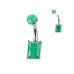 Piercing do pupíku obdélník - TITAN, Green Onyx