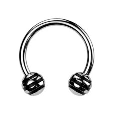 Piercing - podkova - černé proužky