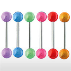 Piercing do jazyka, zelená barva