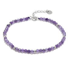 Minerální náramek přírodní Ametyst, stříbro AG925
