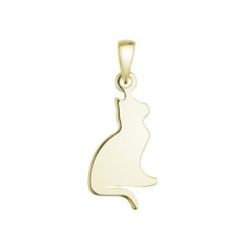 Pozlacený stříbrný přívěsek kočka