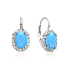 Stříbrné dámské náušnice s tyrkysovými kameny