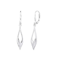 Stříbrné visací náušnice se zirkony