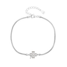 Stříbrný náramek čtyřlístek