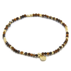 Minerální náramek přírodní Tygří oko, stříbro AG925