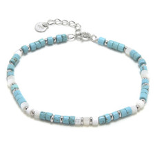 Minerální náramek přírodní Howlit, stříbro AG925