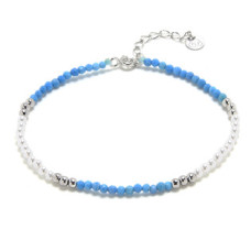 Minerální náramek přírodní Howlit, stříbro AG925