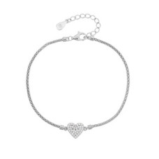 Stříbrný náramek srdíčko se zirkony