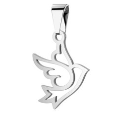 Drobný ocelový přívěsek ptáček