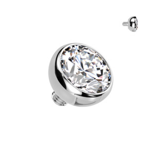 Náhradní kulička s kamínkem TITAN, závit 1,2 mm, 2mm, barva: čirá Náhradní kulička s kamínkem TITAN, závit 1,2 mm, 2mm, barva: čirá