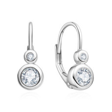 Stříbrné dámské náušnice se zirkony