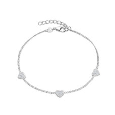 Stříbrný náramek se srdíčky