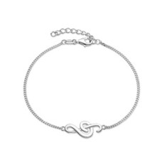 Dámský stříbrný náramek houslový klíč