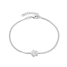 Stříbrný náramek psí tlapka se zirkony