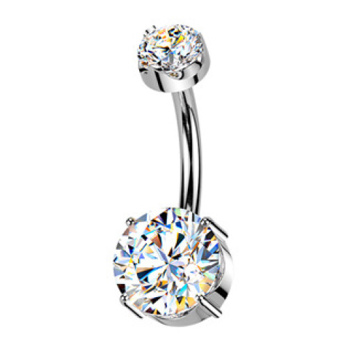 Luxusní piercing do pupíku s Moissanity 2.50ct, TITAN Luxusní piercing do pupíku s Moissanity 2.50ct, TITAN